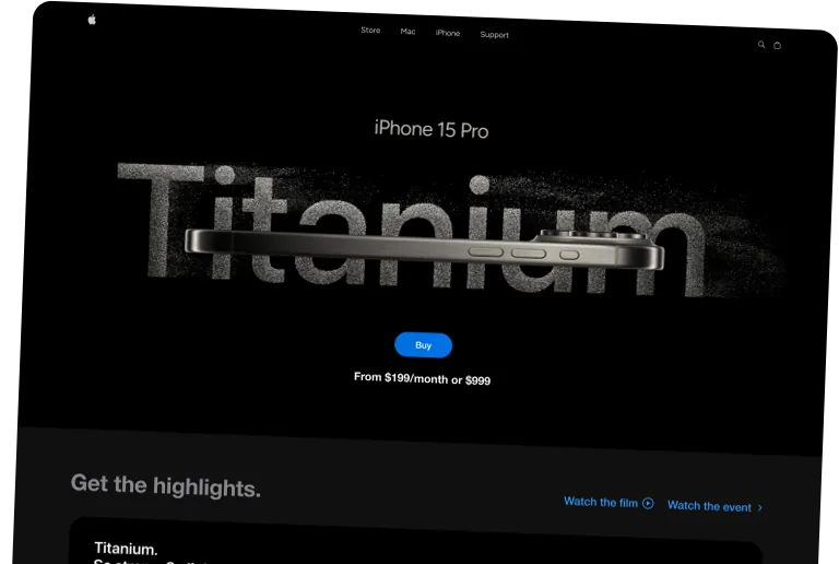 Animated Apple iPhone 3D Website