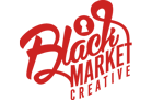 Black Market Creative Logo Red